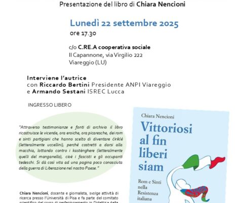 Intorno all’Anniversario della Liberazione di Viareggio – Presentazione Libro di Chiara Nencioni